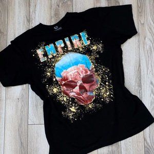 Akademiks black graphic empire short sleeve shirt men's XL